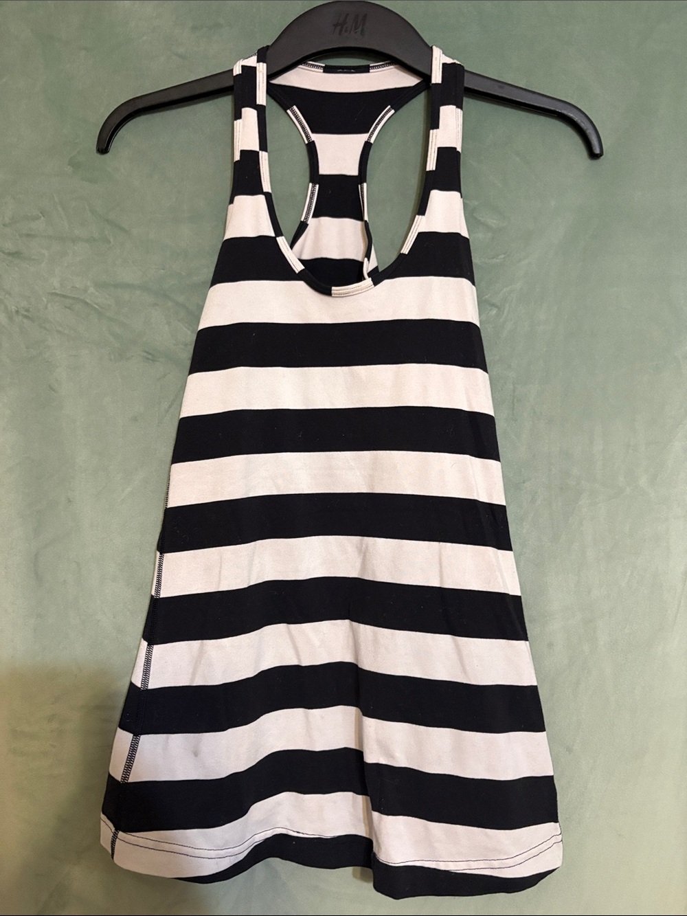 H&M Black & White Striped Racerback Tank